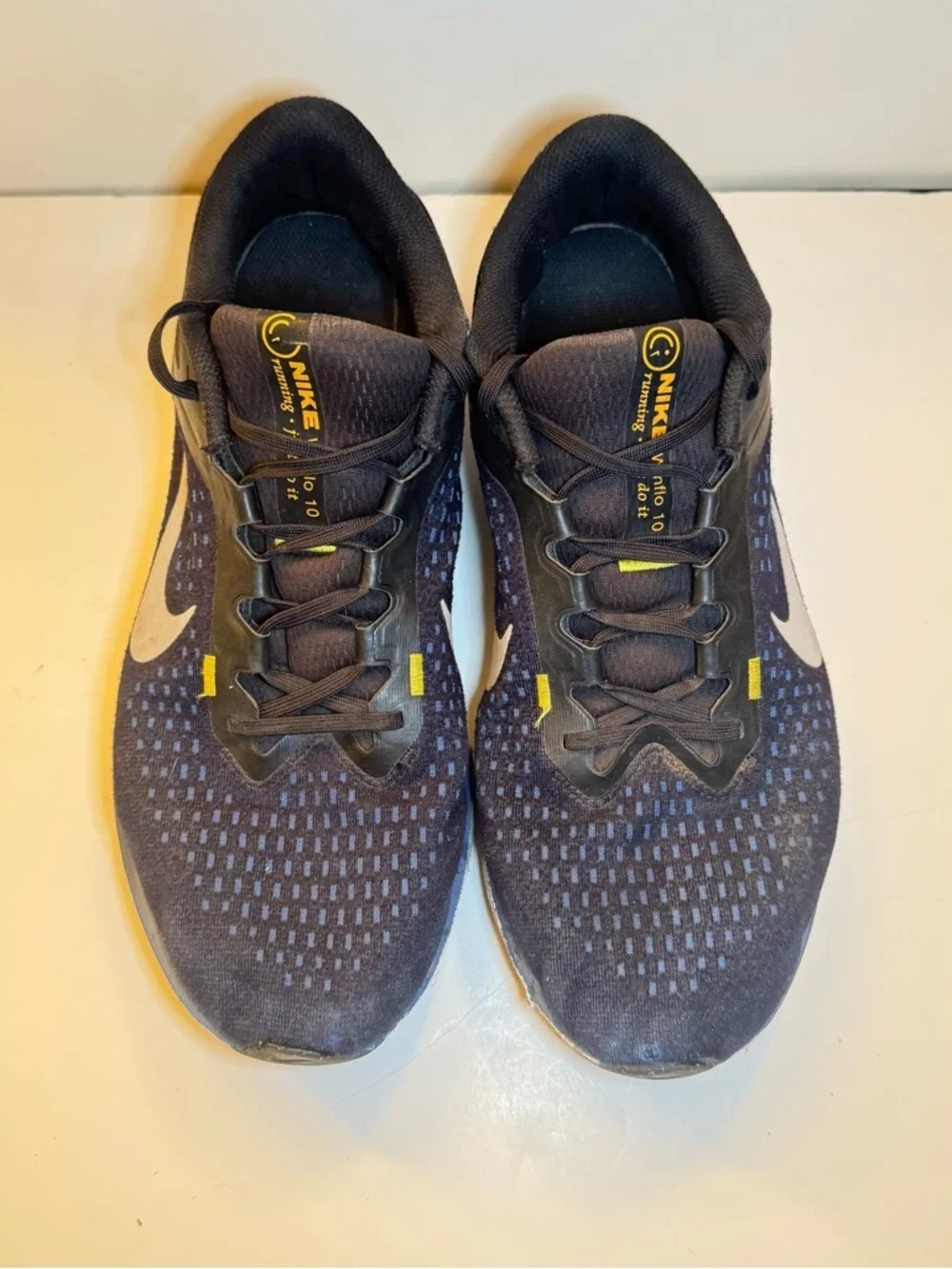 Nike Navy and White Men's Running Sneakers